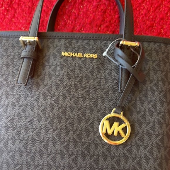 Michael Kors Jet Set Travel XS Carryall Tote Top Zip Tote Black - Picture 2 of 16